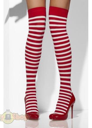 Хб полосатые высокие чулки гольфы