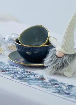 Вишита доріжка едельвіка зимова краса біла арт 1,07х0,43 (379-21/00)