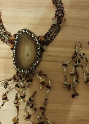 Набір з чеського бісеру та натурального агату