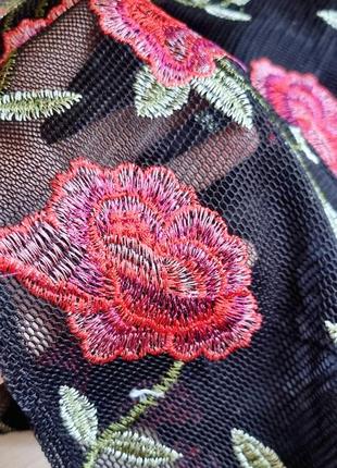 Нарядная новая юбка солнце пышная в розы в цветы апликацию6 фото