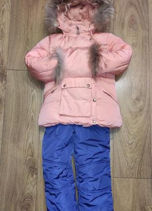 Зимовий дитячий костюм з напівкомбінезоном