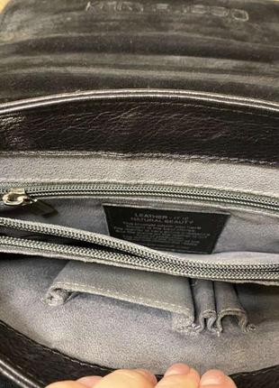 Чёрная кожаная сумка через плечо барсетка2 фото