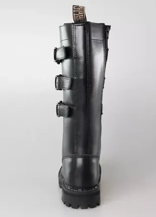 Steel шкіра черевики чоботи берці гомілкові жіночі чоловічі 20 дирочні стіли 3 пряжки 🔥4 фото