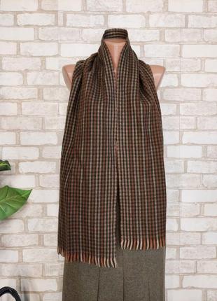 Новый мега тёплый шарф со 100 % шерсти в мелкую клетку