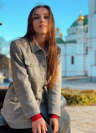 Брендовый шерсть шерстяной кашемир классический классика пиджак жакет оверсайз удлинённый