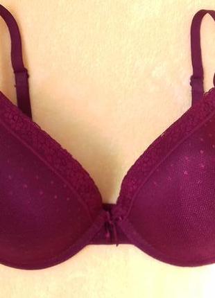 Новый шикарный бордовый винный бюстгальтер тонкая паролоновая чашка лифчик 36с/80с secret possessions