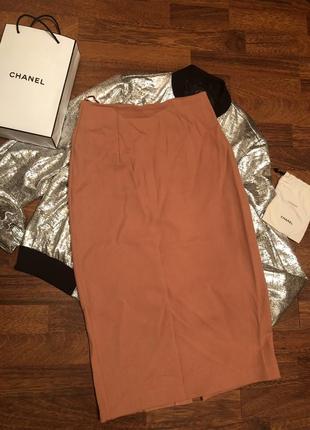 Плотная  юбка карандаш / миди самого модного цвета -кэмел 💫бренд adl