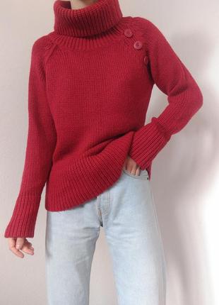 Бордовый свитер мохер джемпер гольф пуловер кофта мохер бордовый свитер шерсть винтаж