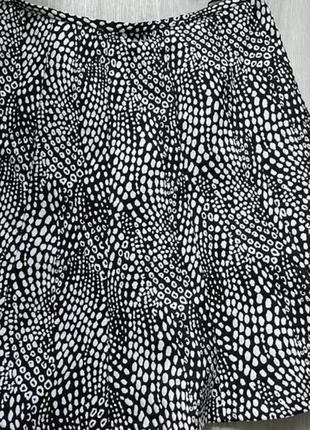 Спідниця до коліна чорно-біла  тепла міді колокольчик зебра леопард1 фото