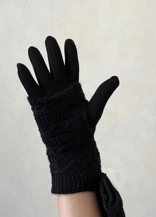 Рукавички жіночі чорні зима2 фото