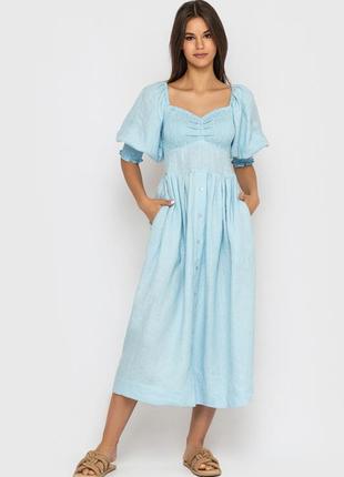 Сукня morandi princess-floral print блакитний колір2 фото