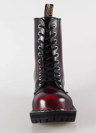 Steel 10 дірок черевики берці гомілкові чоботи натуральна шкіра жіночі чоловічі чорні бордові 🔥4 фото