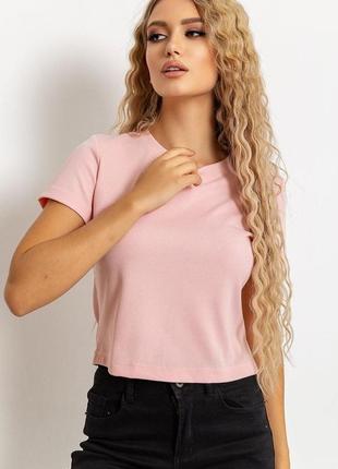 Футболка жіноча укорочена в рубчик