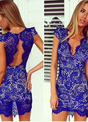 Кружевное платье/ажурное/с открытой спиной/с ресничным фигурным краем,на подкладке