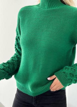 Вовняний светр з об’ємними рукавами3 фото
