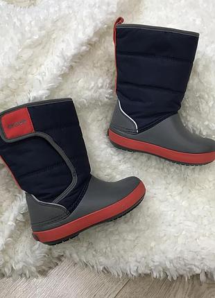 Зимові дитячі чоботи  крокси кроксы crocs kids' lodgepoint snow boot 204660-4he1 фото