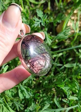 Кулон.  рутиловый кварц. 5