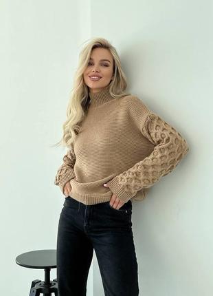Вовняний светр з об’ємними рукавами4 фото