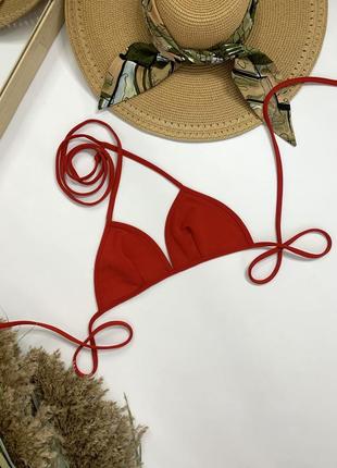 Верх від купальника червоний без паралону чашка трикутник