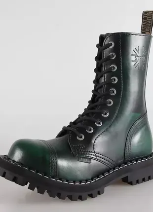 Черевики оригінал steel гомілкові чоботи 10 отворів натуральна шкіра чорні зелені розміри запитуйте🔥