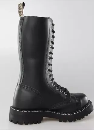 Steel ботинки берцы 15 люверсов натуральная кожа стилы железный носок железо стильный чорный цвет 🔥2 фото