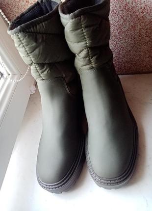 Черевики високі zara 2155/710/032 flatform rubberised quilted boots оригінал2 фото