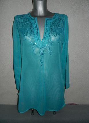 S/38/10 atmosphere, бирюзовая пляжная туника платье парео, новая