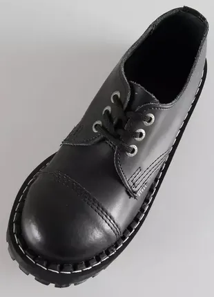 Steel туфлі броги берці черевики 3 люверси натуральна шкіра жіночі чоловічі чорні стіли 🔥