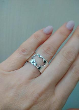 Срібне родоване колечко карта україни 925 проба (серебро ,срібло)