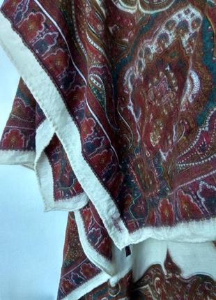 Роскошный подписной дизайнерский платок шаль из кашемировой шерсти ascot, англияоригинал, винтаж4 фото