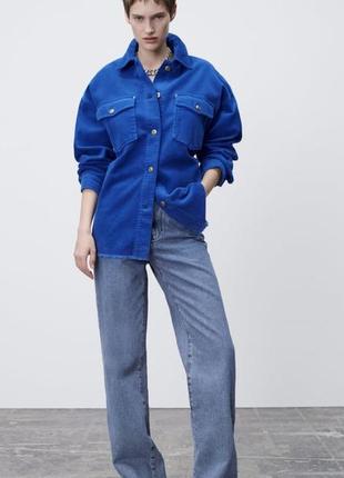 Оверсайз вельветова куртка, сорочка zara, колекція 2022 року, розмір xs(s)2 фото