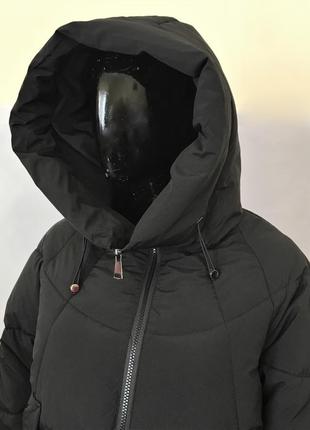 Женская черная удлиненная куртка "saint wish"6 фото
