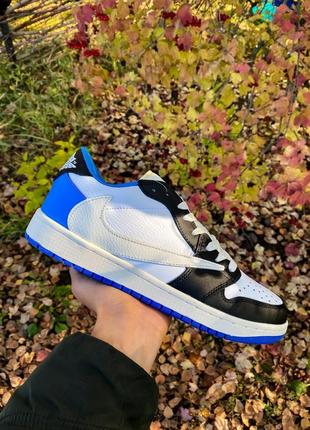 Мужские кожаные кроссовки nike air jordan x travis scott#найк