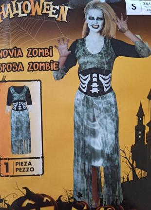 Женский карнавальный костюм зомби, ведьма. платье для хеллоуин1 фото