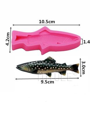 Молд силиконовый рыба - размер всего молда 10,5*4,2см1 фото