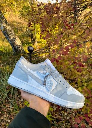 Мужские кожаные кроссовки nike air jordan retro 1 low#найк