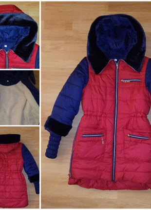 Теплая, зимняя куртка, парка для девочки 150-160 см
