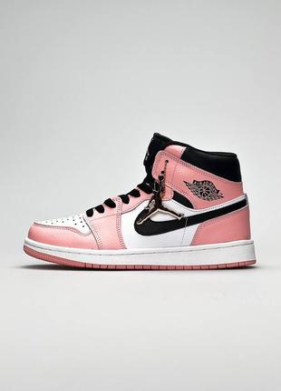 Женские кроссовки nike air jordan high white pink#найк2 фото