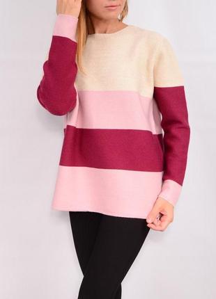 Комбінований теплий светр, люкс якості,пудра4 фото