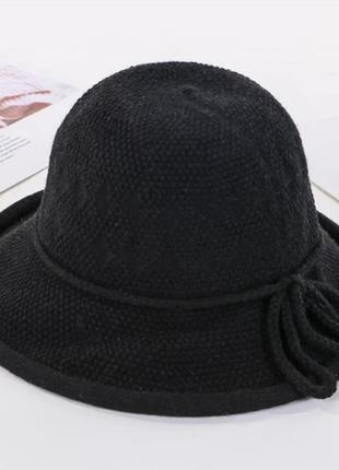 В'язана панама чорна шапка капелюх