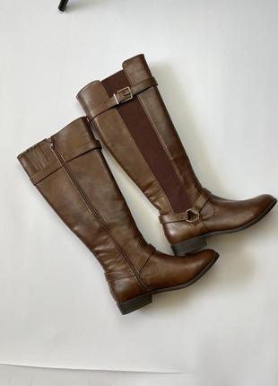 Нові жіночі сапоги zara шкіряні з високим підьйомом  39 - 40 р