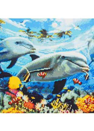 Алмазна вишивка. картина на підрамнику морський світ, розмір 40х50 см