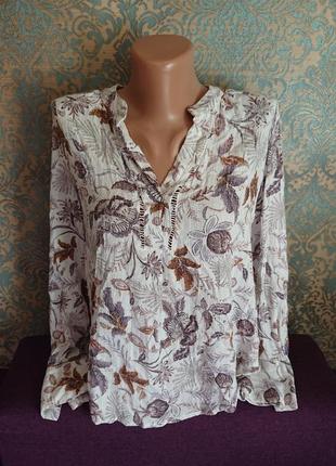 Женская блуза с длинным рукавом вискоза р.44 /46 блузка блузочка кофточка рубашка