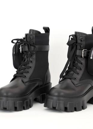 Демисезонные женские ботинки prada boots premium (без меха)2 фото