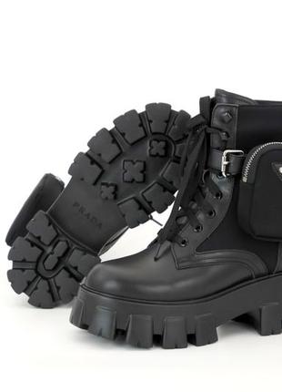 Демисезонные женские ботинки prada boots premium (без меха)4 фото