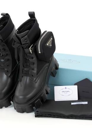 Демисезонные женские ботинки prada boots premium (без меха)6 фото