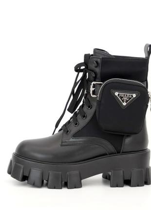 Демисезонные женские ботинки prada boots premium (без меха)1 фото