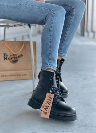 Зимові жіночі високі чорні шкіряні черевики dr.martens 🆕 мартенси2 фото