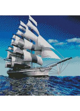 Алмазная вышивка. картина на подрамнике белоснежные паруса, размер 40х50см
