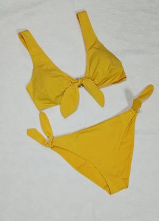 Жовтий купальник на завязках3 фото